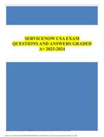 SERVICENOW CSA EXAM QUESTIONS AND ANSWERS GRADEDA+ 2023-2024