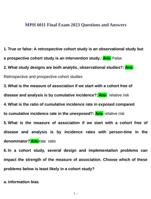 MPH 6011 Final Exam 2023 Questions and Answers