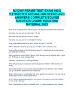 NJ DMV PERMIT TEST EXAM 100% EXTRACTED ACTUAL QUESTIONS AND ANSWERS