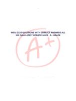 WGU D220 QUESTIONS WITH CORRECT ANSWERS ALL 328 Q&A LATEST UPDATES 2023 . A+ GRADE