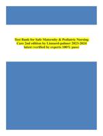 Test Bank for Safe Maternity & Pediatric Nursing Care 2nd edition by Linnard-palmer latest (verified by experts 100% pass)