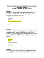 Chamberlain College of Nursing NR 508 Midterm Exam 1  Question and Answers (Graded A) (CORRECT ANSWERS ARE HIGHLIGHTED)