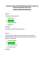 Chamberlain College of Nursing NR 509 APEA Exam CARDIO  Question and Answers with Explanations (100% Correct)