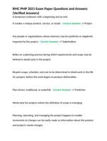 RMC PMP 2021 Exam Paper Questions and Answers (Verified Answers)