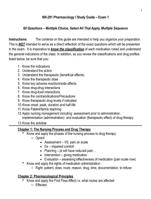 NR-291 Pharmacology I Study Guide  Exam 1