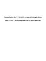 NURS 6501 Advanced Pathophysiology Final Exam Question and Answers