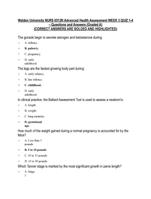 NURS 6512N Advanced Health Assessment WEEK 3 QUIZ 1-4  Questions and Answers