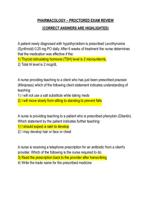 PHARMACOLOGY  PROCTORED EXAM REVIEW