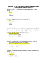 Nursing NR 510 Final Exam Week 8  Question and Answers (Latest)