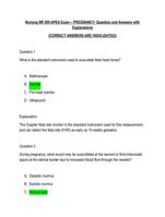 Nursing NR 509 APEA Exam  PREGNANCY- Question and Answers with Explanations