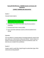 Nursing NR 509 APEA Exam  RANDOM. Question and Answers with Explanations