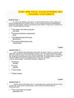 NURS 6550 FINAL EXAM SUMMER 2023  WALDEN UNIVERSITY