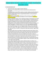 HESI MED SURG CRITICAL CARE NURSING EXAMS 2023