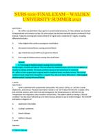 NURS 6550 FINAL EXAM  WALDEN UNIVERSITY SUMMER 2023