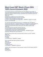 West Coast EMT Block 2 Exam Questions, Answer Key PDF