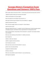 Georgia History Exemption Exam Questions and Answers 100% Pass