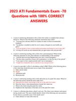 2023 ATI Fundamentals Exam -70 Questions with 100% CORRECT ANSWERS