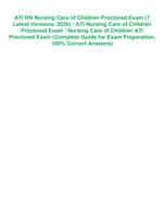 ATI RN Nursing Care of Children Proctored Exam (7 Latest Versions, 2020)
