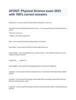 AFOQT: Physical Science exam 2023 with 100% correct answers