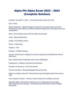 Alpha Phi Alpha Exam 2023  2024 (Complete Solution)