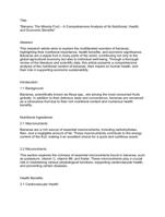 "Banana: The Miracle Fruit  A Comprehensive Analysis of Its Nutritional, Health, and Economic Benefits"