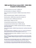 SBB Lab Math Exam (Latest 2023  2024) With Complete Verified Solution
