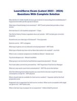 Learn2Serve Exam (Latest 2023  2024) Questions With Complete Solution