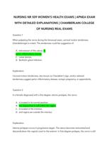 NURSING NR 509 WOMENS HEALTH EXAMS | APNEA EXAM WITH DETAILED EXPLANATIONS | CHAMBERLAIN COLLEGE OF NURSING REAL EXAMS