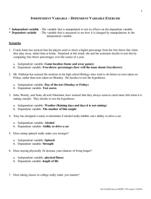 Independent Variable  Dependent Variable Exercise