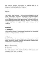 Paragis (Digitaria sanguinalis): An In-Depth Study of an Indigenous Medicinal Plant in the Philippines