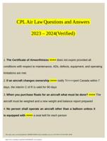 CPL Air Law Questions and Answers 2023  2024(Verified)