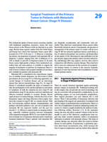 Surgical Treatment of the Primary  Tumor in Patients with Metastatic  Breast Cancer (Stage IV Disease)