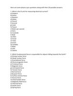 Quiz, physics for students and students