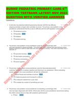BURNS PEDIATRIC PRIMARY CARE 6TH EDITION TESTBANK LATEST NOV 2023 QUESTION WITH VERIFIED ANSWERS
