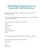 AAAE CM Module 2 Exam Questions and Answers 2023  2024 (100% Correct)