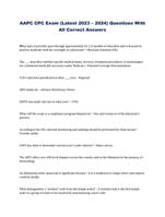 AAPC CPC Exam (Latest 2023  2024) Questions With All Correct Answers