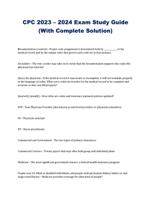 CPC 2023  2024 Exam Study Guide (With Complete Solution)