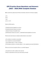 CPC Practice Exam Questions and Answers (2023  2024) With Complete Solution