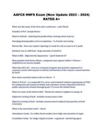 AAFCS HNFS Exam (New Update 2023  2024) RATED A+