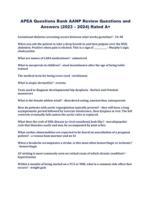 APEA Questions Bank AANP Review Questions and Answers (2023  2024) Rated A+