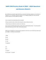 AAPC CPB Practice Exam A (2023  2024) Questions and Answers Rated A