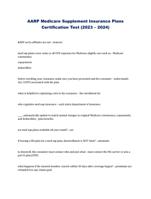 AARP Medicare Supplement Insurance Plans Certification Test (2023  2024)