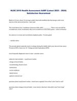 HLSC 2416 Health Assessment AARP (Latest 2023  2024) Satisfaction Guaranteed