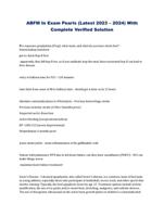 ABFM In Exam Pearls (Latest 2023  2024) With Complete Verified Solution