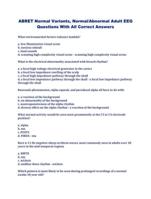 ABRET Normal Variants, Normal/Abnormal Adult EEG Questions With All Correct Answers