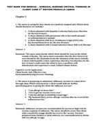 TEST BANK FOR MEDICAL  SURGICAL NURSING CRITICAL THINKING IN CLIENT CARE 4TH EDITION PRISCILLA LEMON