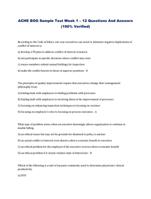 ACHE BOG Sample Test Week 1  12 Questions And Answers (100% Verified)