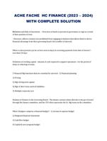 ACHE FACHE HC FINANCE (2023  2024) WITH COMPLETE SOLUTION