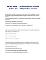 FACHE WEEK 1  6 Questions and Answers (Latest 2023  2024) Verified Answers