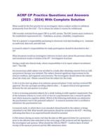 ACRP CP Practice Questions and Answers (2023  2024) With Complete Solution